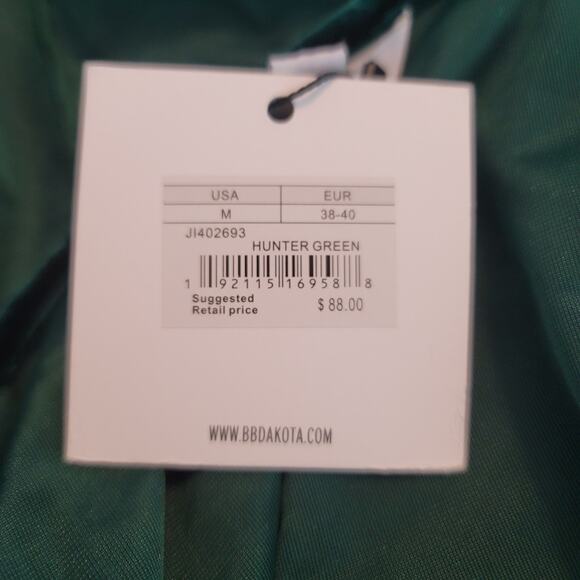 Jack by BB Dakota Velvet Hooded Wrap Jacket Emerald Green M NWT MSRP $88 - Picture 6 of 7